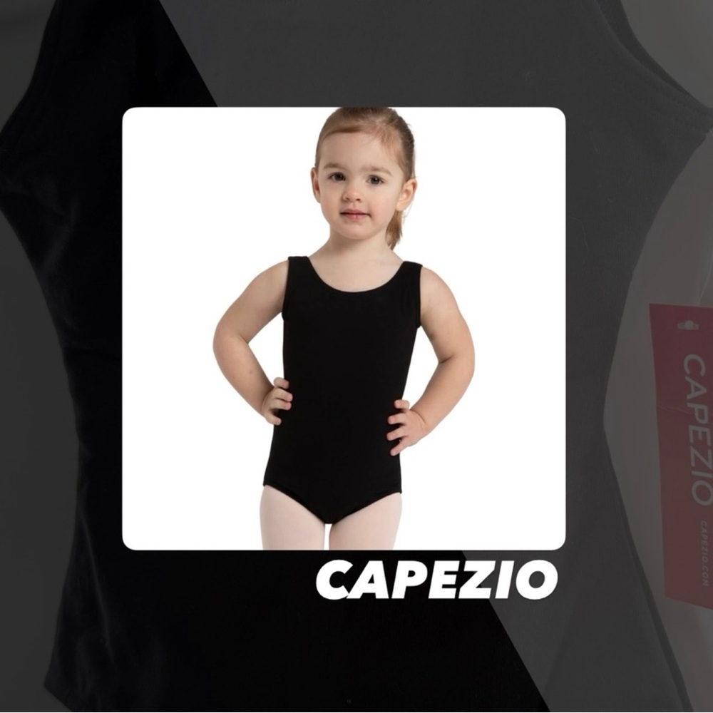 NWT Capezio High-Neck Tank Black Leotard